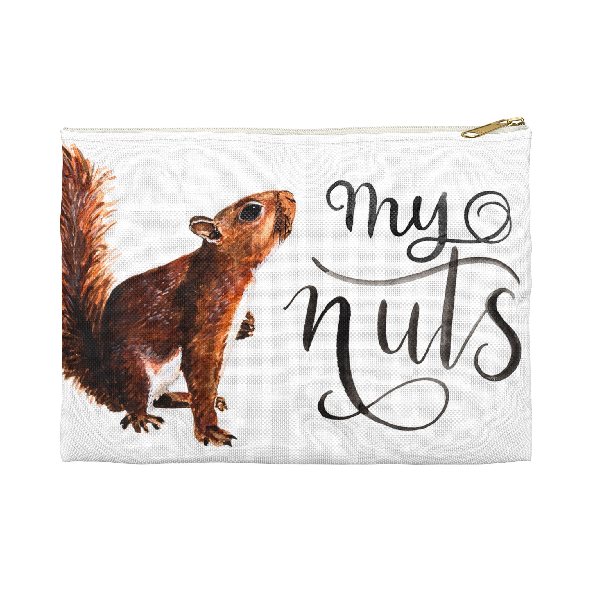 My Nuts Squirrel Zipper Pouch — Funny "Nuts" Pencil or Makeup Bag