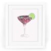 Blackberry Margarita Watercolor Fine Art Giclee Print — 5x7, 8x10, or 11x14 Cocktail Painting