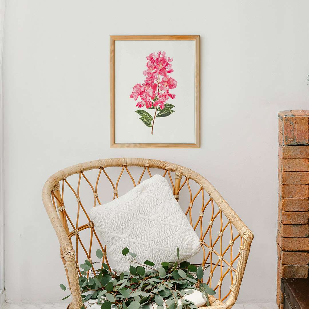 Crepe Myrtle Watercolor Fine Art Giclee Print — 5x7, 8x10, or 11x14 Floral Painting