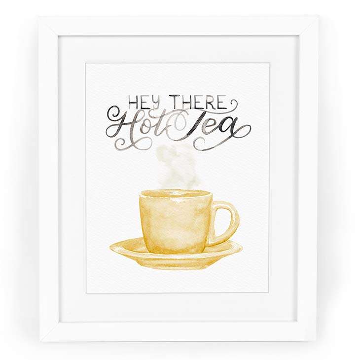 Hey There Hot Tea Watercolor Fine Art Giclee Print — 5x7, 8x10, or 11x14 Funny  Kitchen Decor | Art Prints by CharmCat
