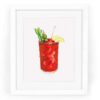 Bloody Mary Watercolor Fine Art Giclee Print — 5x7, 8x10, or 11x14 Alcohol Bar Art