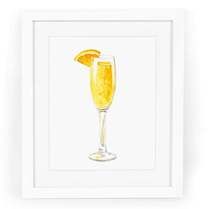 detektor Morgenøvelser Legepladsudstyr Classic Mimosa Watercolor Fine Art Giclee Print — 5x7, 8x10, or 11x14  Cocktail Painting | Alcohol Art by CharmCat