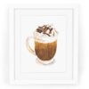 Hot Chocolate Watercolor Fine Art Giclee Print — 5x7, 8x10, or 11x14 Winter Drink Art