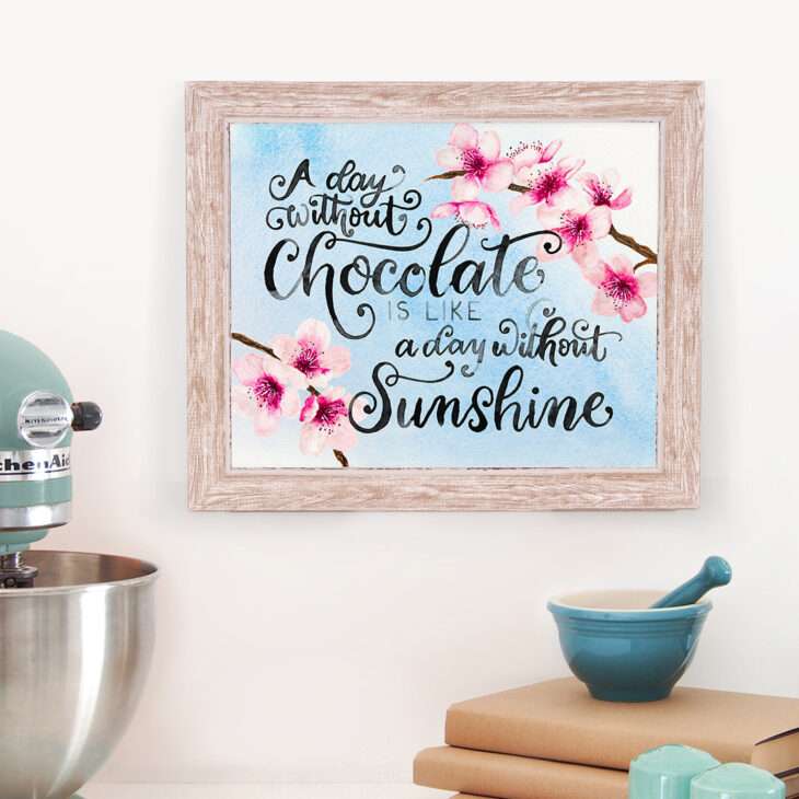 A Day Without Chocolate Watercolor Giclee Print — 5x7, 8x10, or 11x14 Fun Kitchen Decor