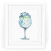 Gin And Tonic Watercolor Fine Art Giclee Print — 5x7, 8x10, or 11x14 Alcohol Bar Art