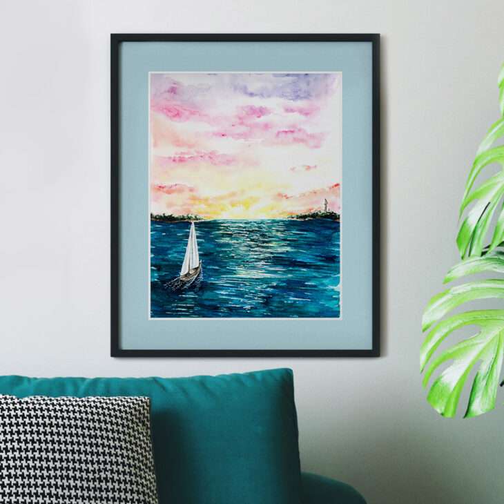 Valinor Sunrise Watercolor Fine Art Giclee Print — 5x7, 8x10, or 11x14 LOTR Inspired Wall Art