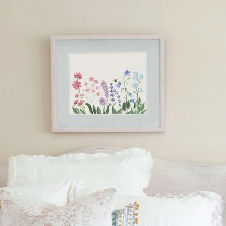 Rainbow Garden Floral Fine Art Print — 5x7, 8x10, or 11x14 Wildflower Watercolor Giclee