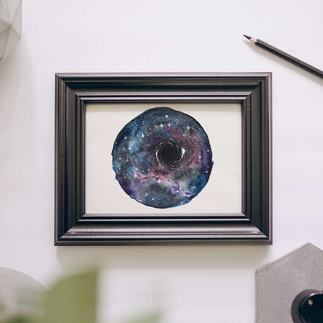 Starry Sky Watercolor Fine Art Giclee Print — 5x7, 8x10, or 11x14 Space Painting