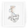 Holiday Cheers Eggnog Watercolor Fine Art Giclee Print — 5x7, 8x10, or 11x14 Winter Art Decor