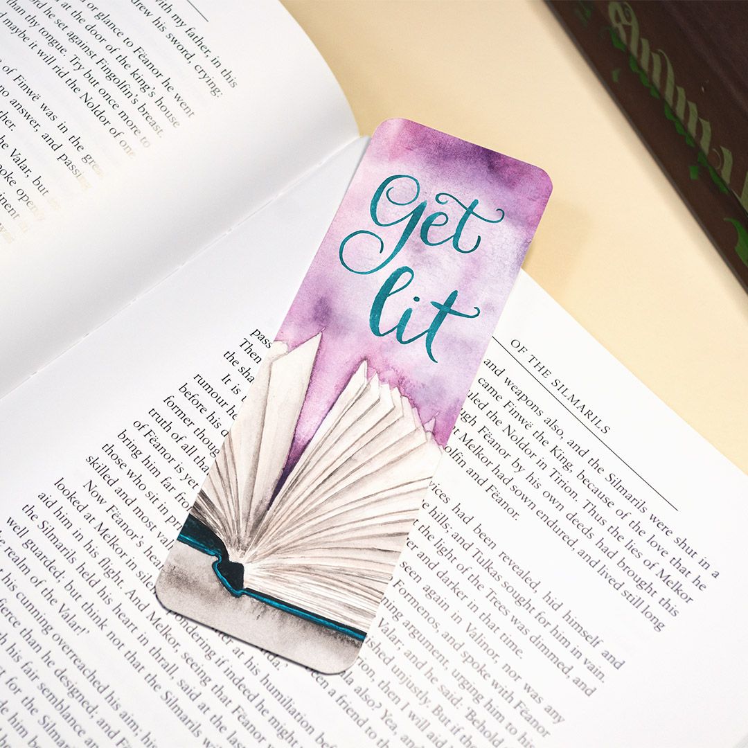 Get Lit Bookmark — Bookish Pun Bookmark on Recycled Paper