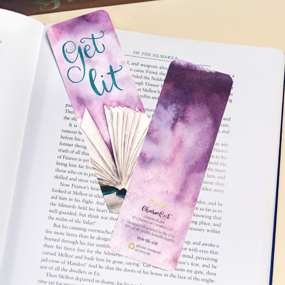 Get Lit Bookmark — Bookish Pun Bookmark on Recycled Paper