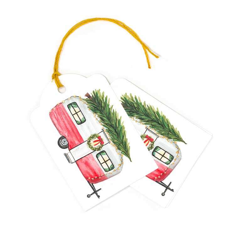 Watercolor Camper Gift Tags, Set of 10 — Christmas Watercolor Paper ...