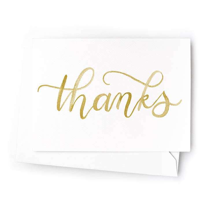 Image of a hand-lettered mini watercolor card saying “thanks” | Original greeting cards painted in watercolor by CharmCat | charmcat.net