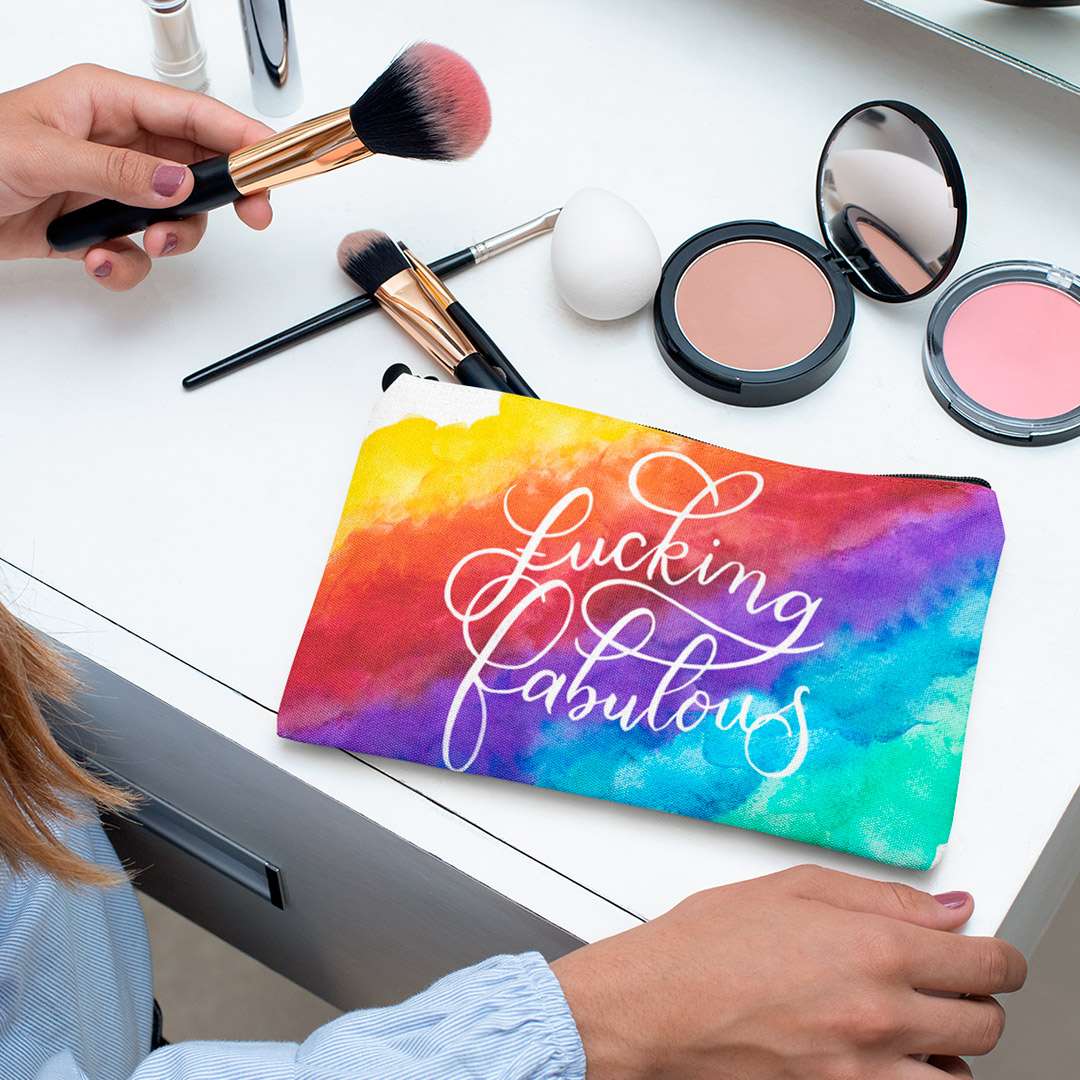 Rainbow Fabulous Zipper Pouch — Rainbow Pride Pencil Bag or Cosmetic Bag