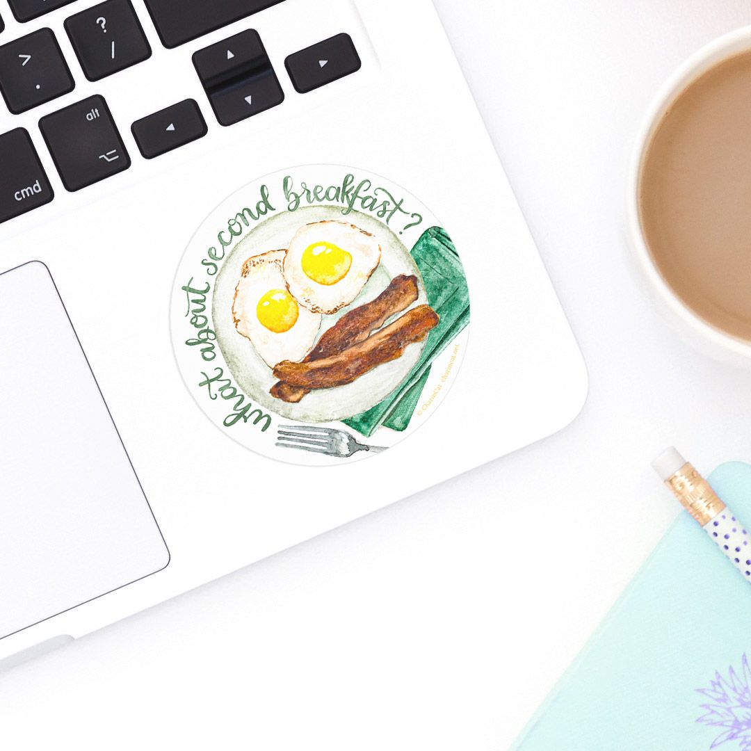 Second Breakfast 3 Inch Eco Friendly Sticker — Funny LOTR Sticker