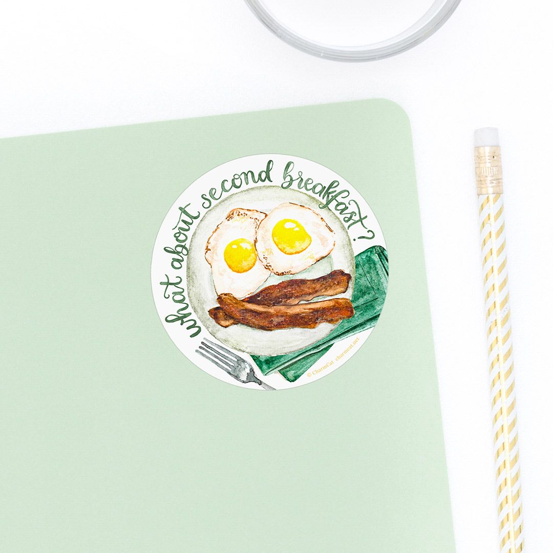 Second Breakfast 3 Inch Eco Friendly Sticker — Funny LOTR Sticker