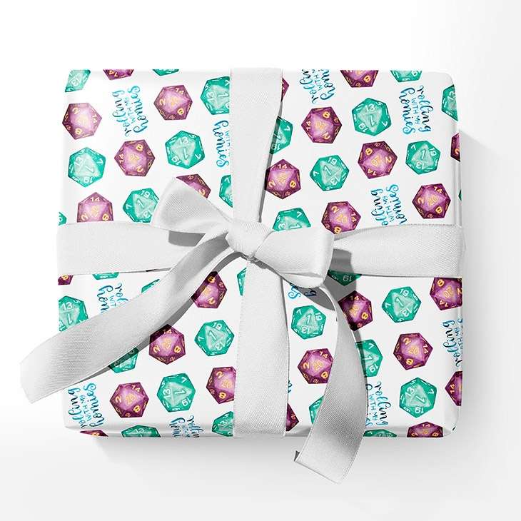 D20s Wrapping Paper Sheets, 20x29 Inches — Nerdy Heavy Duty Wrapping Paper