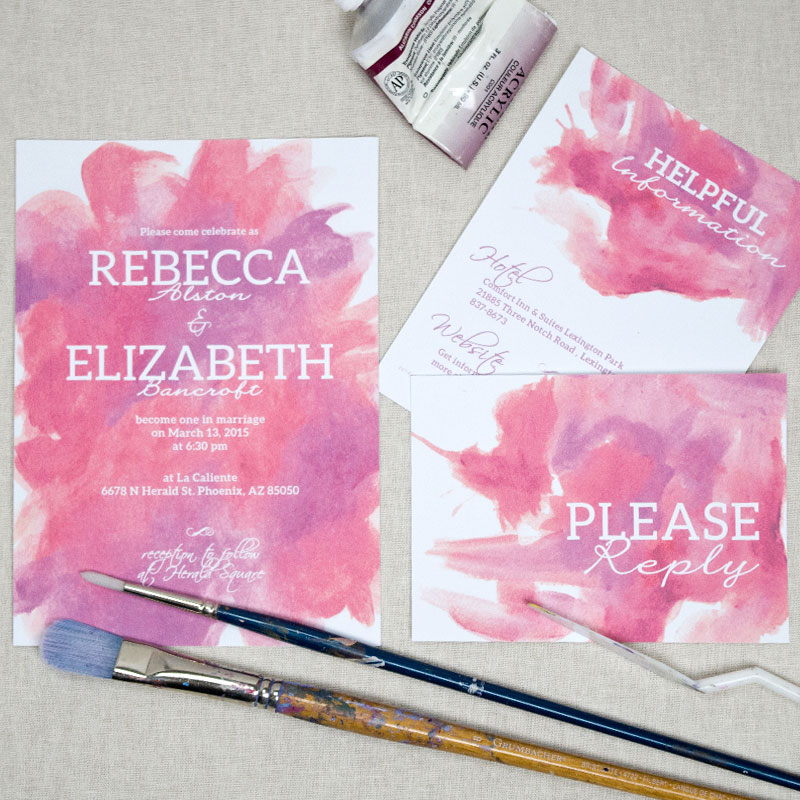 Bold and wonderful! This suite features hand-painted, completely original watercolor art. Beautiful strokes and washes! Change to any color you want.
