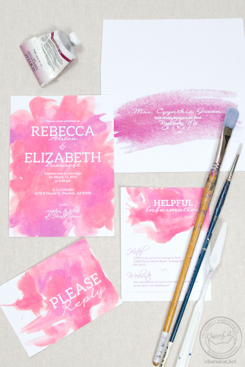 Bold and wonderful! This suite features hand-painted, completely original watercolor art. Beautiful strokes and washes! Change to any color you want.