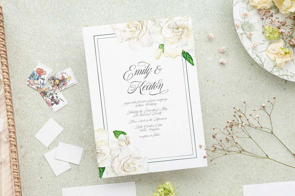 August Beauty Gardenia Watercolor Floral Graphics Bundle