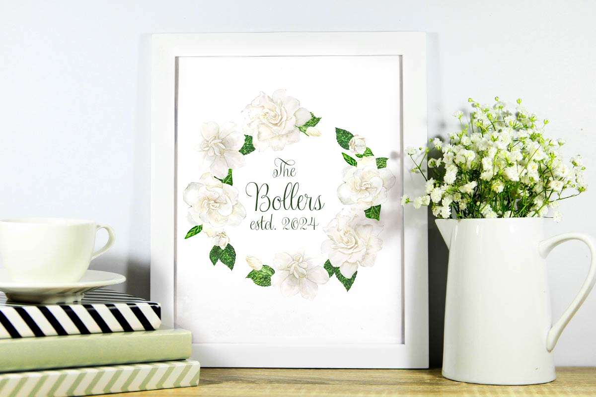August Beauty Gardenia Watercolor Floral Graphics Bundle