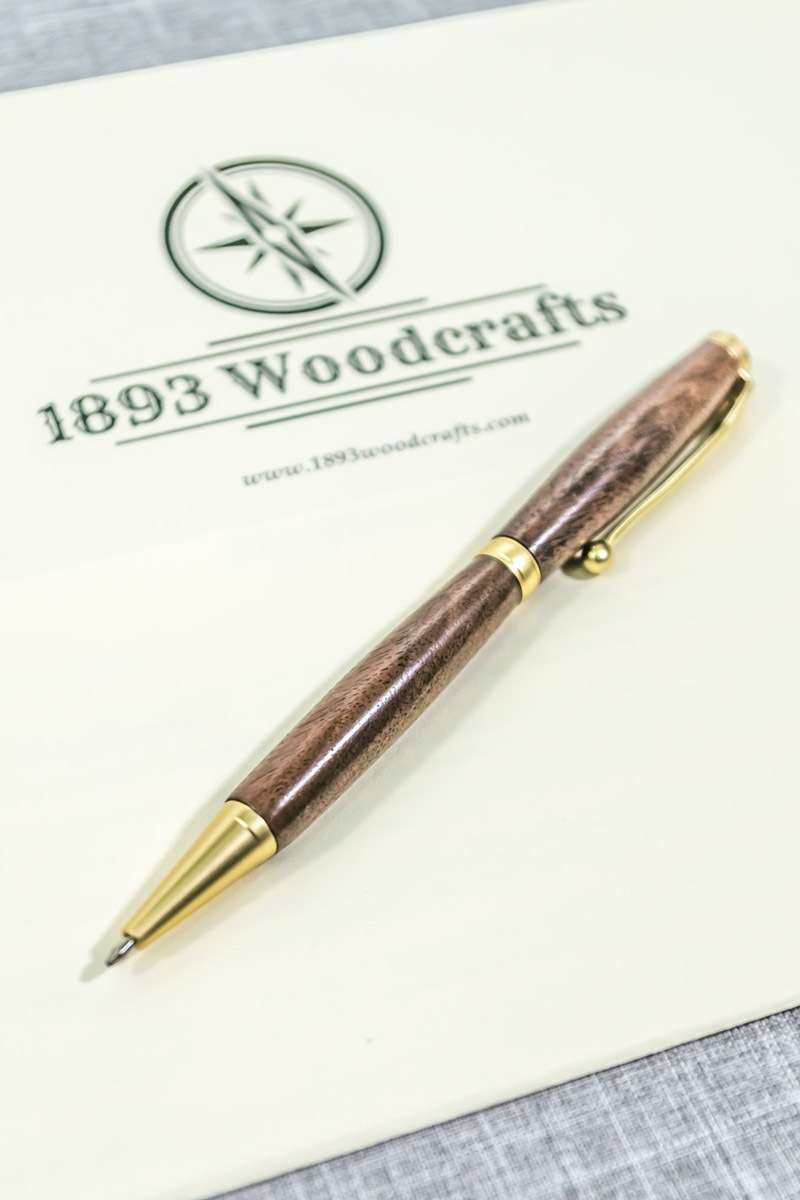 A hand turned walnut pen from 1893 Woodcrafts