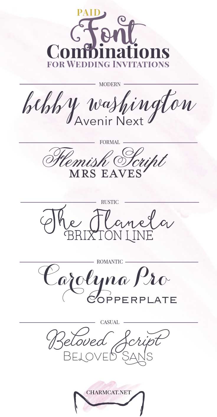 Great Font Combinations for Wedding Invitations | CharmCat