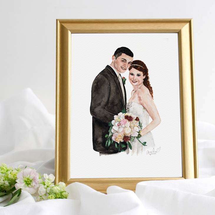 image of a painting of a couple on their wedding day