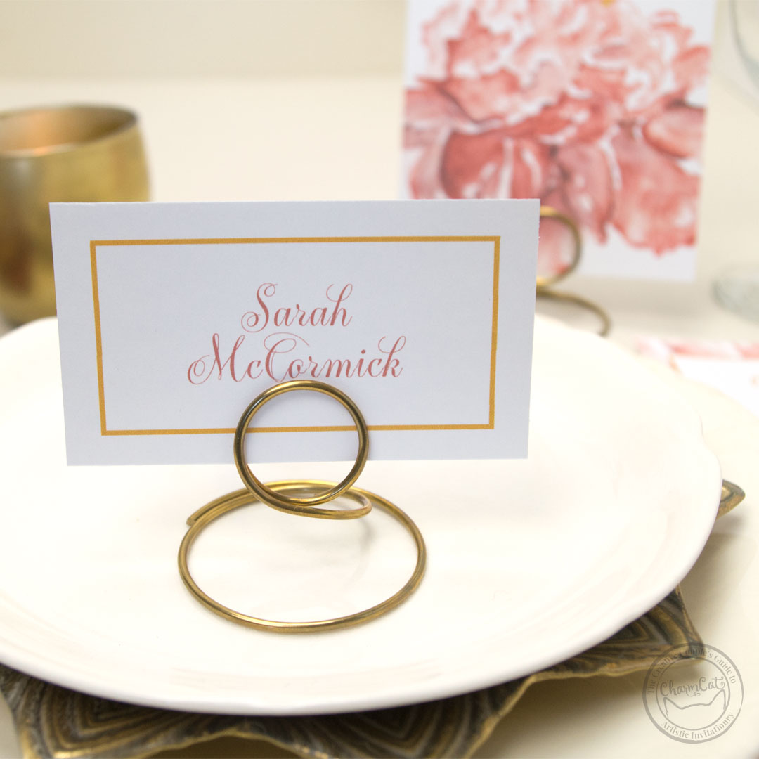 Simple, versatile card for escort cards, place cards, or other small signs! | Wedding Invitations by CharmCat Stationery & Design