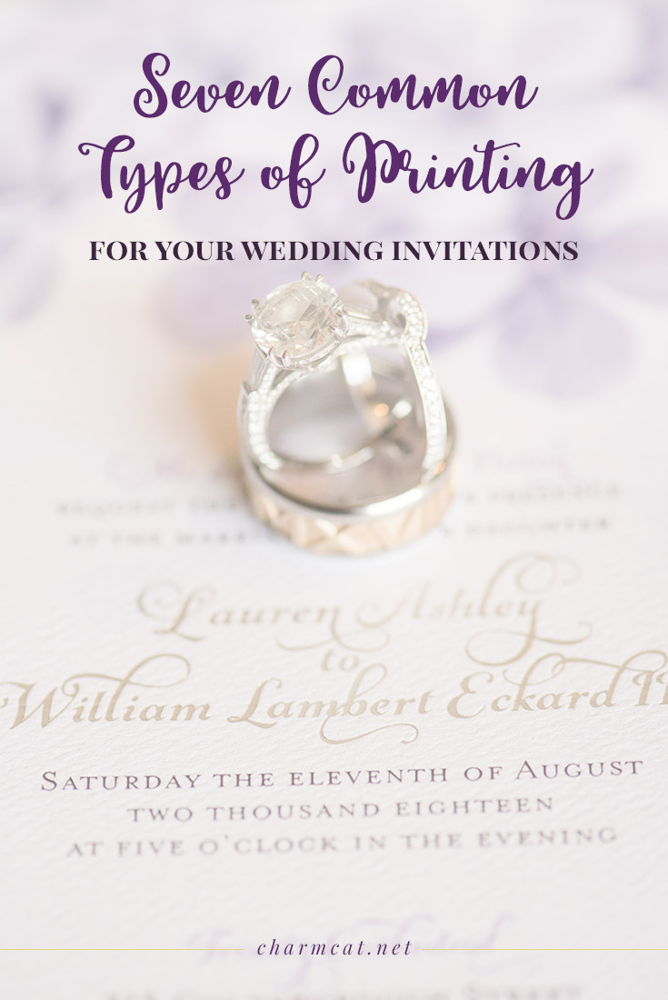 Types of printing wedding invitations and their cost | CharmCat Creative