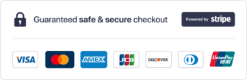 Secure checkout by Stripe