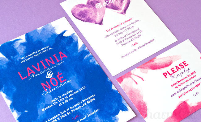 A Vivid, Playful Watercolor Invitation | From What Wedding Invitations Really Cost | CharmCat Creative charmcat.net